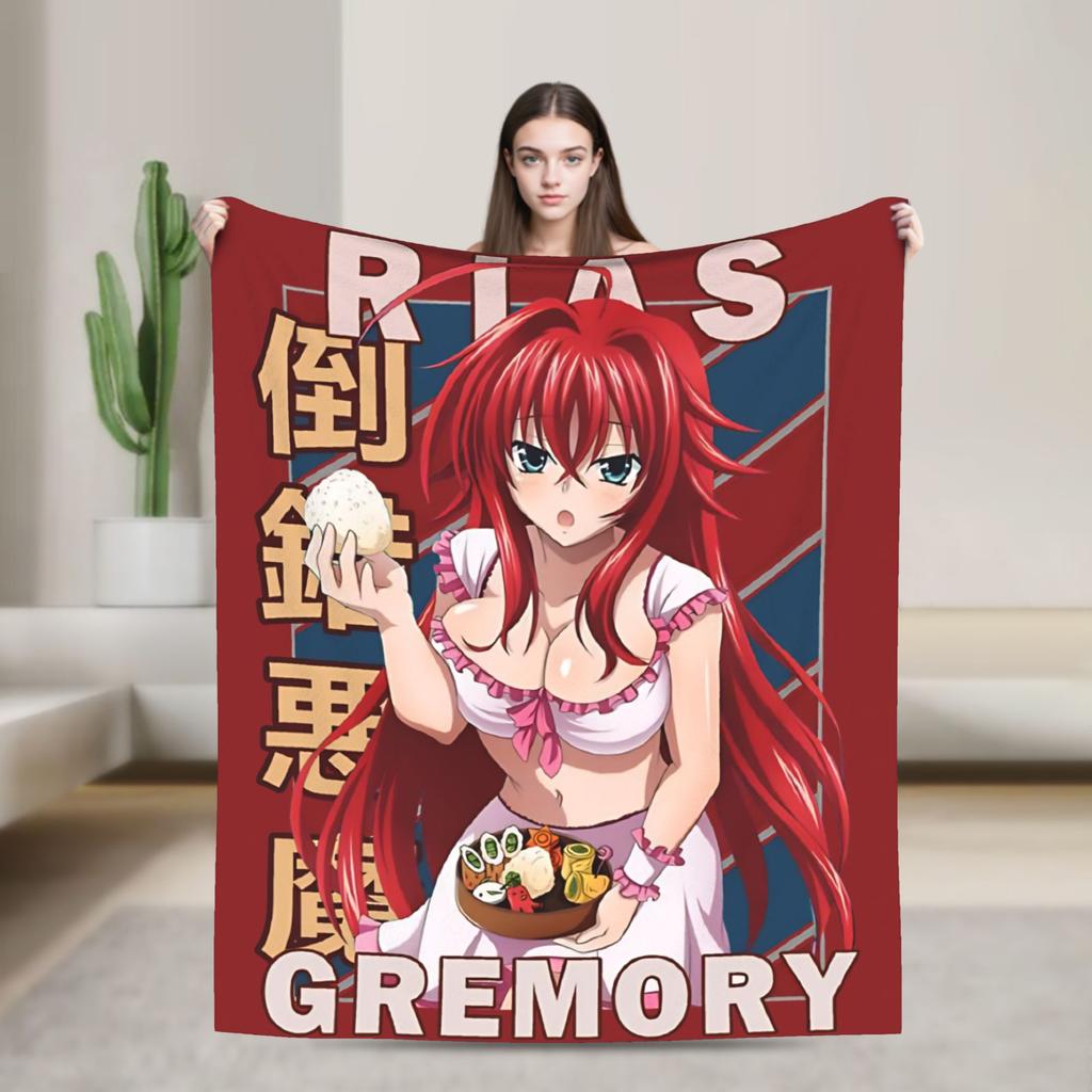 Rias Gremory Vintage High School DxD Blanket Fleece Novelty Breathable Throw Blankets for Chair Covering Sofa Winter,