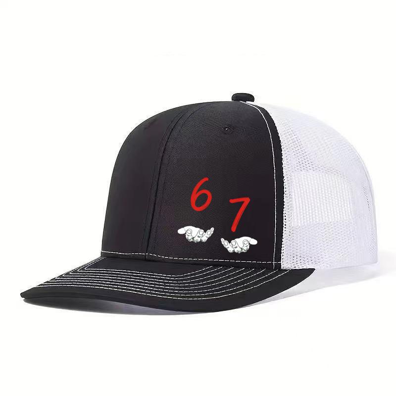 1PC Hardcore 67 Digital Mesh Hat! Y2K Dark Style + Adjustable Head Circumference, Must-Have for Trendsetting Outfits