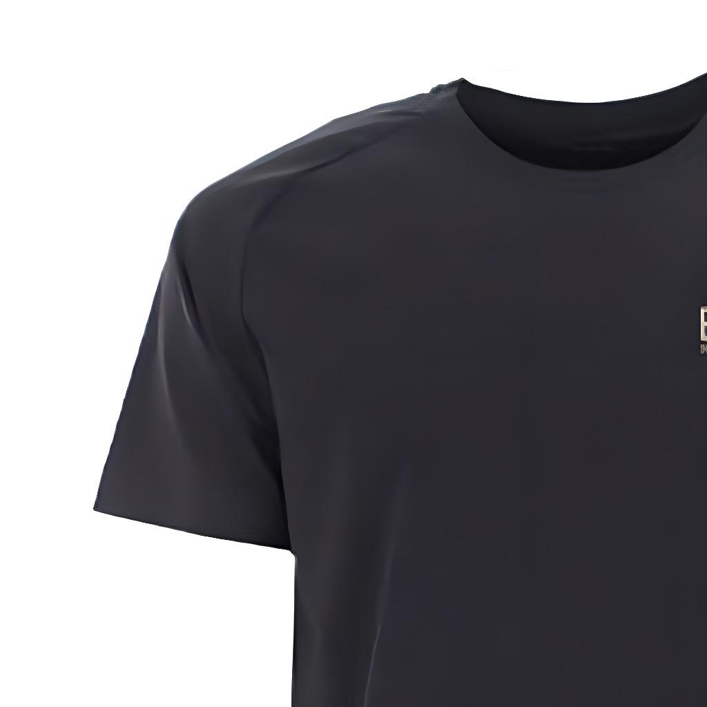 Emporio Armani EA7 Estampado de Letras con Logo Cuello Redondo Manga Corta Conjunto Deportivo Casual Conjuntos para Hombre Negro 8NPV01-PN2CZ-1200