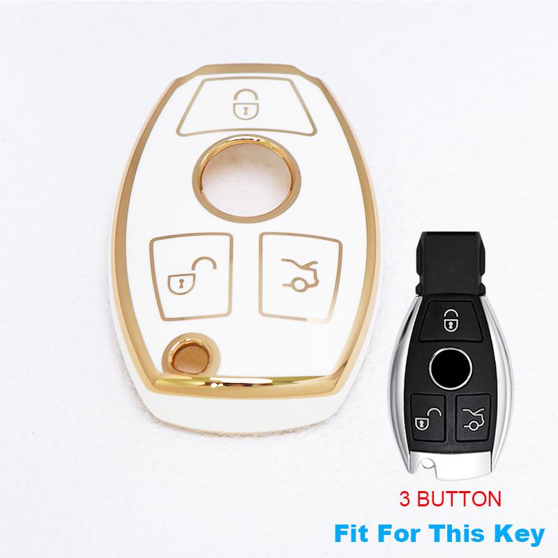 Tpu Auto Shell Car Key Case Cover Holder For Mercedes Benz Gls Gla Glk Glc Cls A B C E Class Cla Amg W212 W463 W176 W204 W205