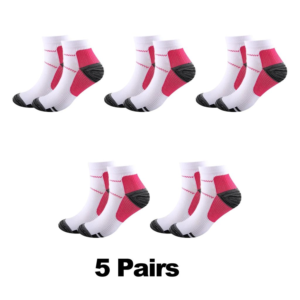1/3/5 Pairs Men Women Socks Couples Elastic Pressure Compression Socks Outdoor Sports Trail Running Cycling Ankle Socks Boat
