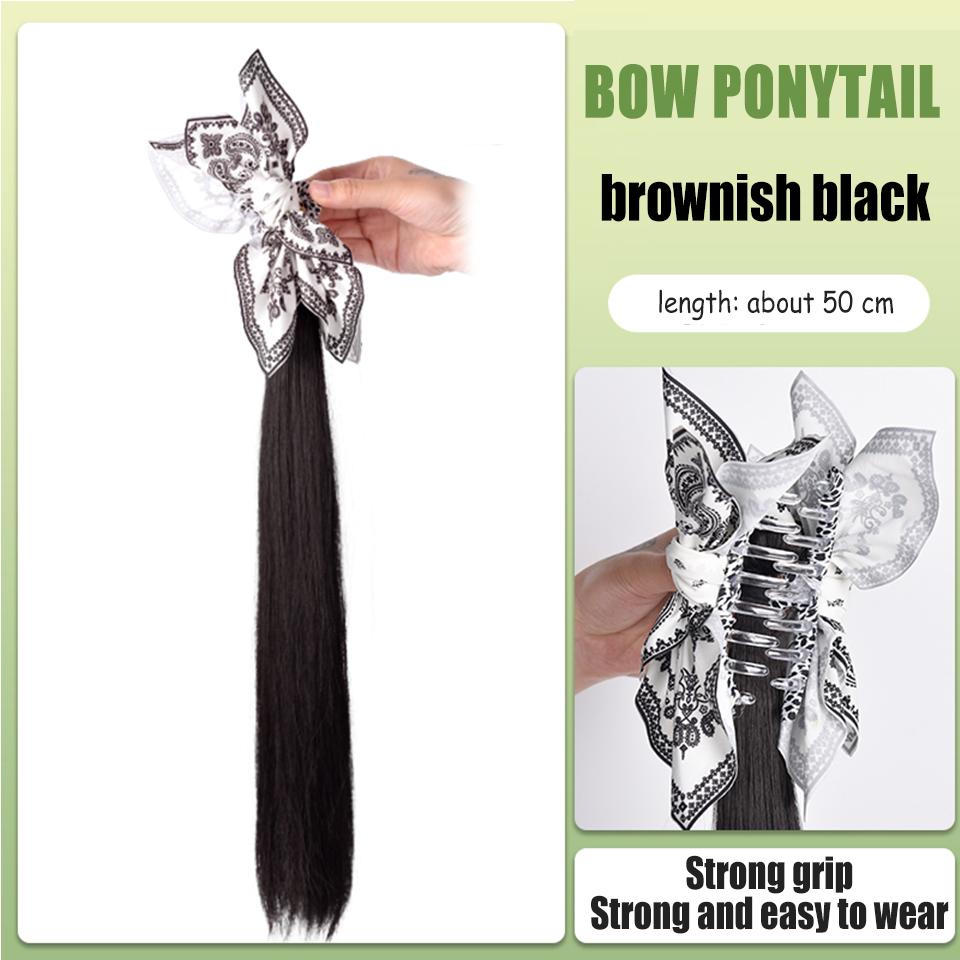 Ponytail Synthetic Wig Rose Feather Grip Female Twist Boxing Braid Feather Rose Grip Low Side Ponytail