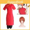 Exquisites rotes Gintama Kagura Cosplay Kostüm Uniform Kleid und Hosen Set für Anime-Fans