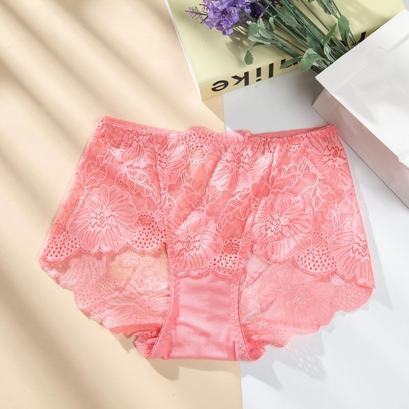 Sexy Spitzen-Slips Unterwäsche mit nahtlosen Höschen Hohlbund Ultradünn Hüfthebend Transparentes Höschen Straffend Übergröße Damenhöschen