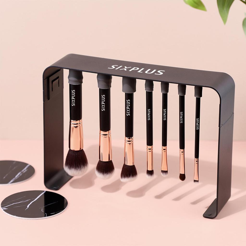 SIXPLUS Makeup Brush Noble Classic Elegant and Includes Cosmetic Black 11-Piece Set, Gold, Series, Soft, Pouch,