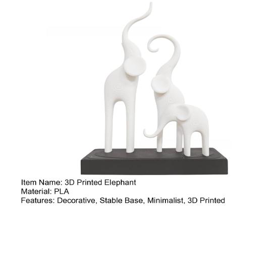 3D-gedruckte Elefantenfamilien-Statue Figur, Mama Papa und Tierbaby Kunstskulptur, Elefantendekorationen für Wohnzimmer Bücherregal Schrank Schreibtisch Tisch