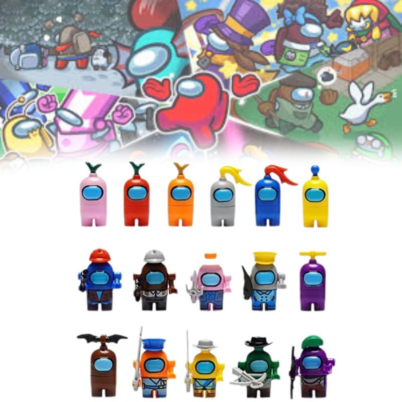Exciting Space Among Us 16 Character Mini Building Blocks Perfect For Kids Playtime
