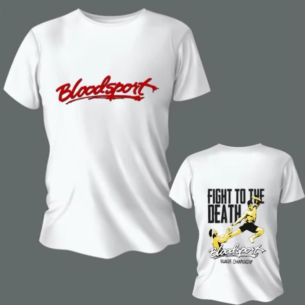 Bloodsport  Strike   Men T-shirt  Classic Movie Graphic T Shirt White  Summer  Custom  Vintage O Neck TShirt Streetwear