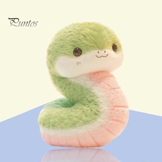 Snake Plush Toy Stuffed Animal Doll Cute Little Snake Rag Doll 25 Cm Soft Cuddly Zodiac Snake Theme Gift for Kids Adults Birthday
