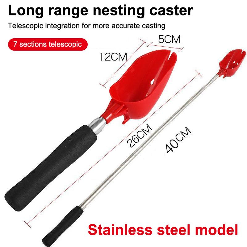 Bait Throwing Spoons Retractable Fish Bait Casting Scoop Lightweight Long Handle Non Slip Fishing Tackle Accessory