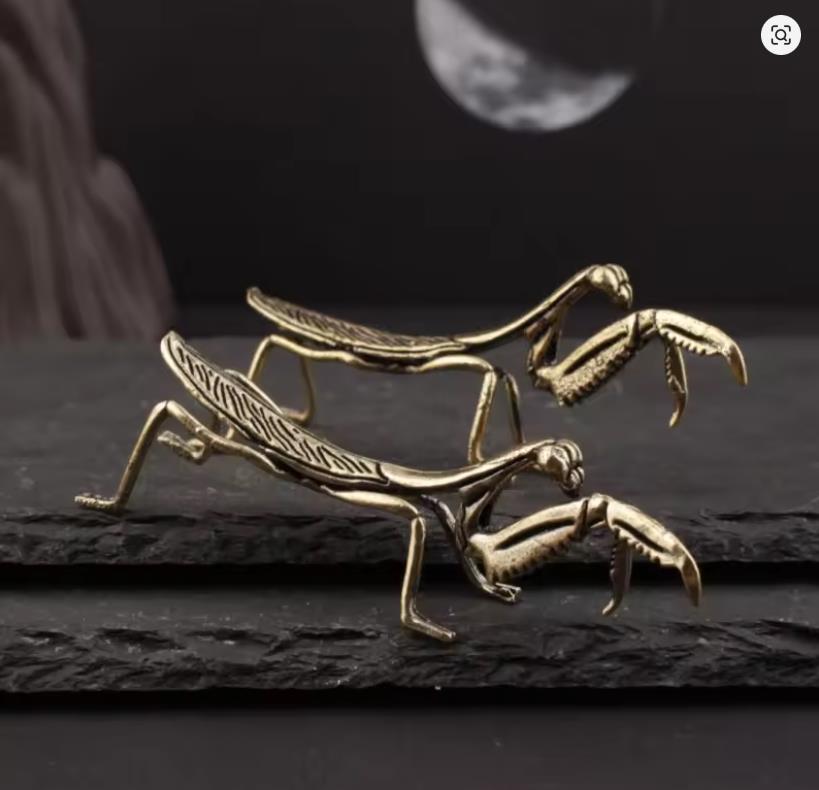 Antique Copper Ornament Brass Mantis Dragonfly Bee Cricket Figurines Miniature Insect Collection Statues Feng Shui Gifts