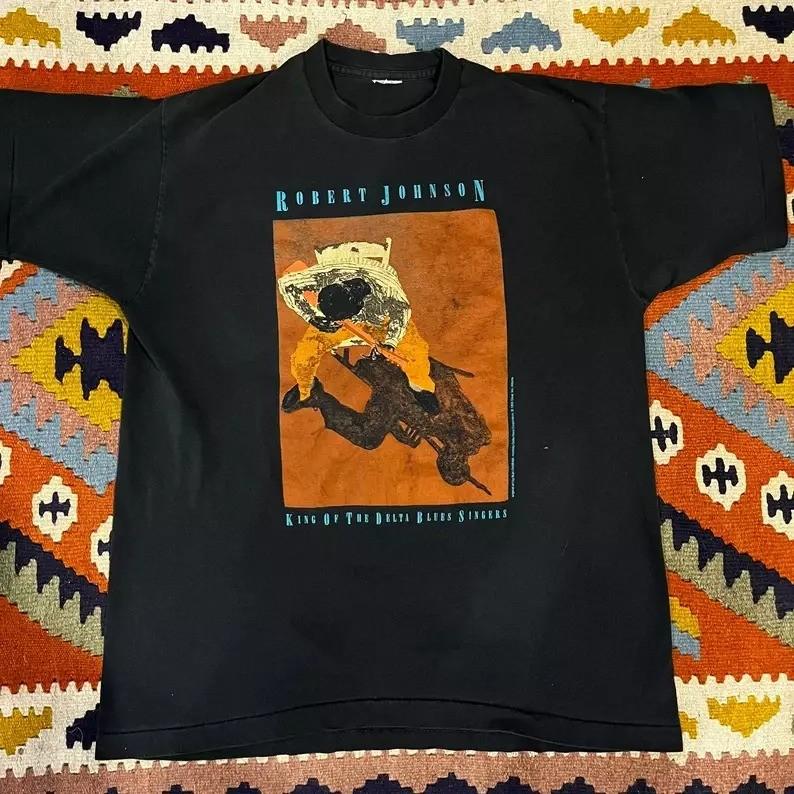 Футболка Robert Johnson delta blues Хлопок Унисекс Футболка Все размеры S-4XL ZL195 Унисекс Футболка M