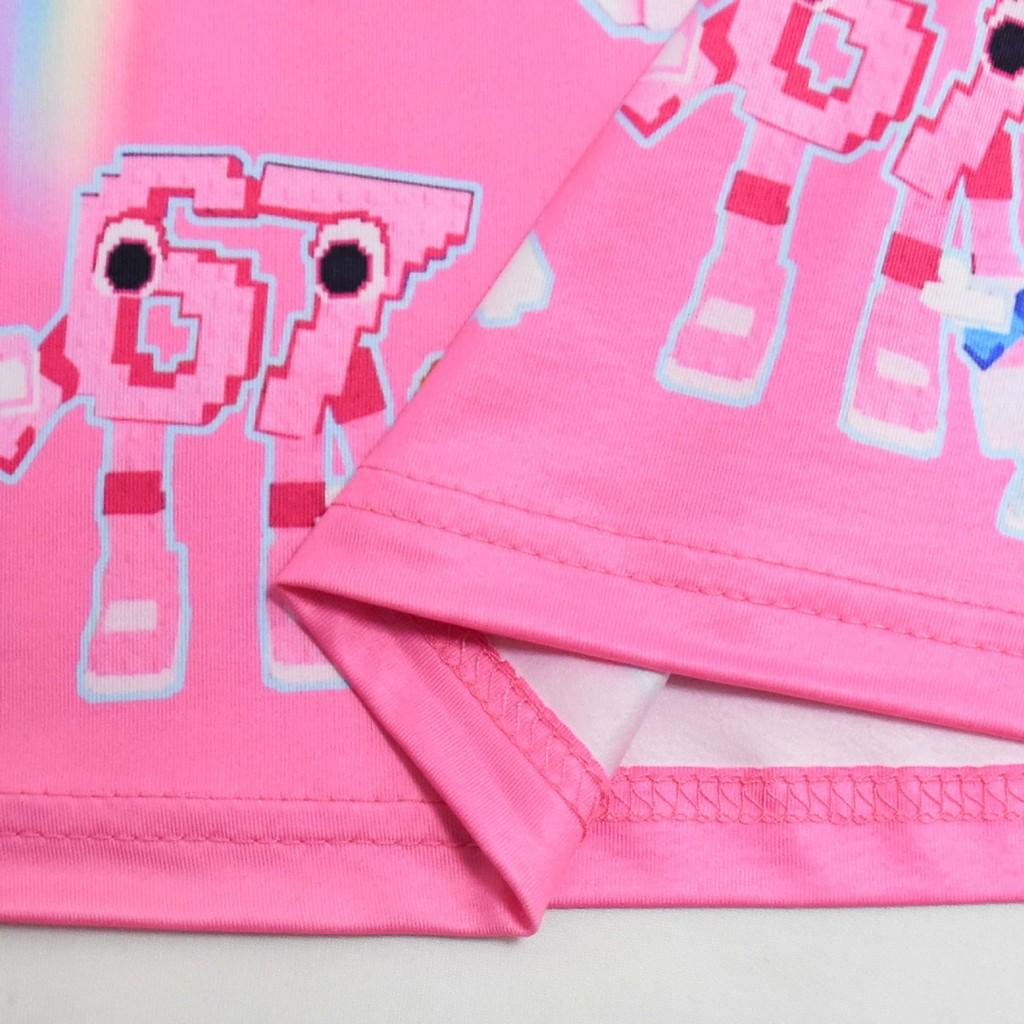 26249 Girls Steal a Brainrot 67 Printed Ruffle Casual Dress