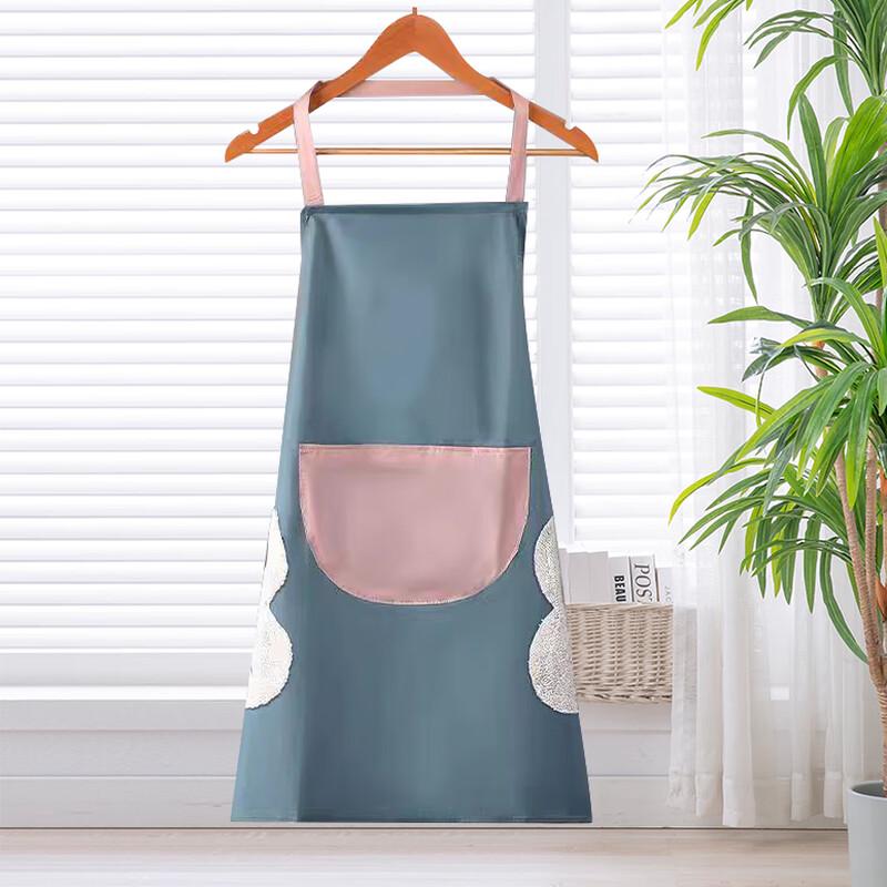 Waterproof Oil-Proof Kitchen Apron with Hand Wiping Patch