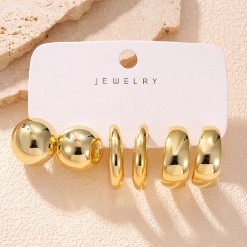 Elegant Geometric Gold Water Drop Ear Cuffs - Women's Luxury Earring Set