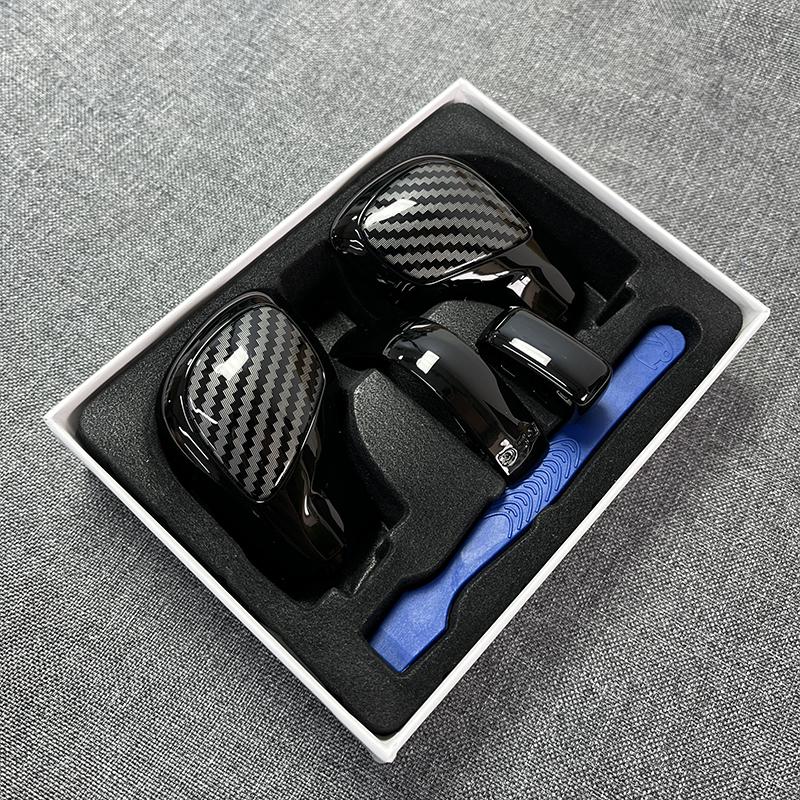 Carbon Fiber Texture DSG Schaltknauf Getriebe Seitenabdeckung DSG Emblem für VW Golf 6 Golf 7 R GTI Passat B7 B8 CC R20 Jetta MK6