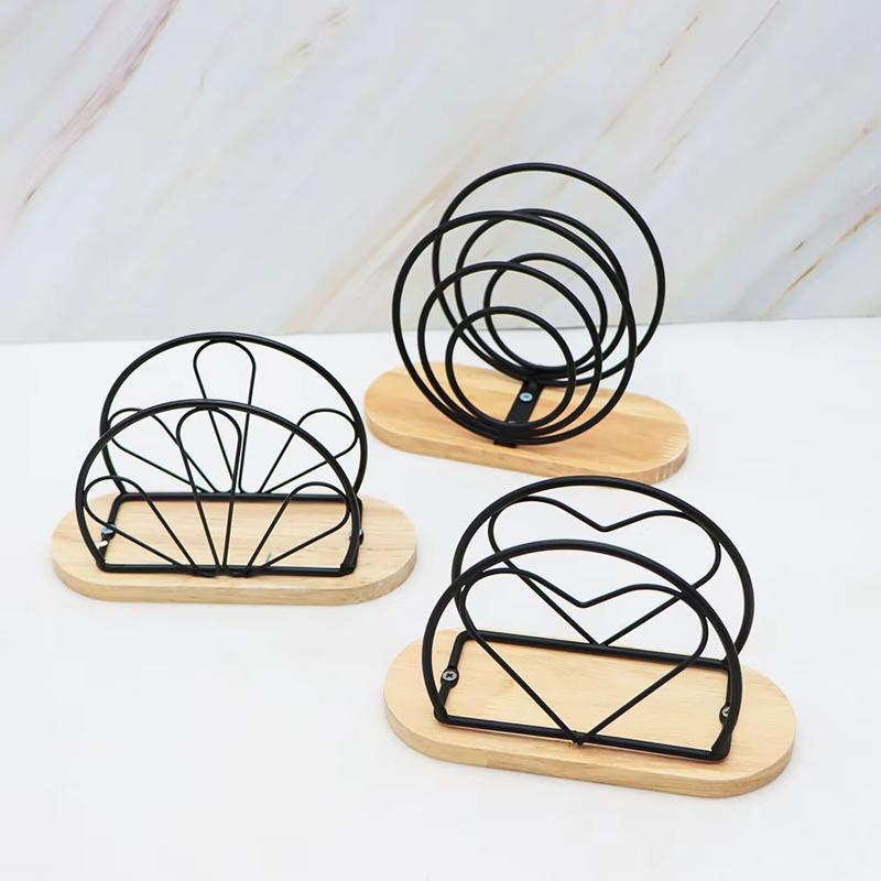 Napkin Holder Countertop Napkin Organizer Desktop Paper Dispenser with Wood Base for Restaurants Cocktail Cookouts Bar Decor New