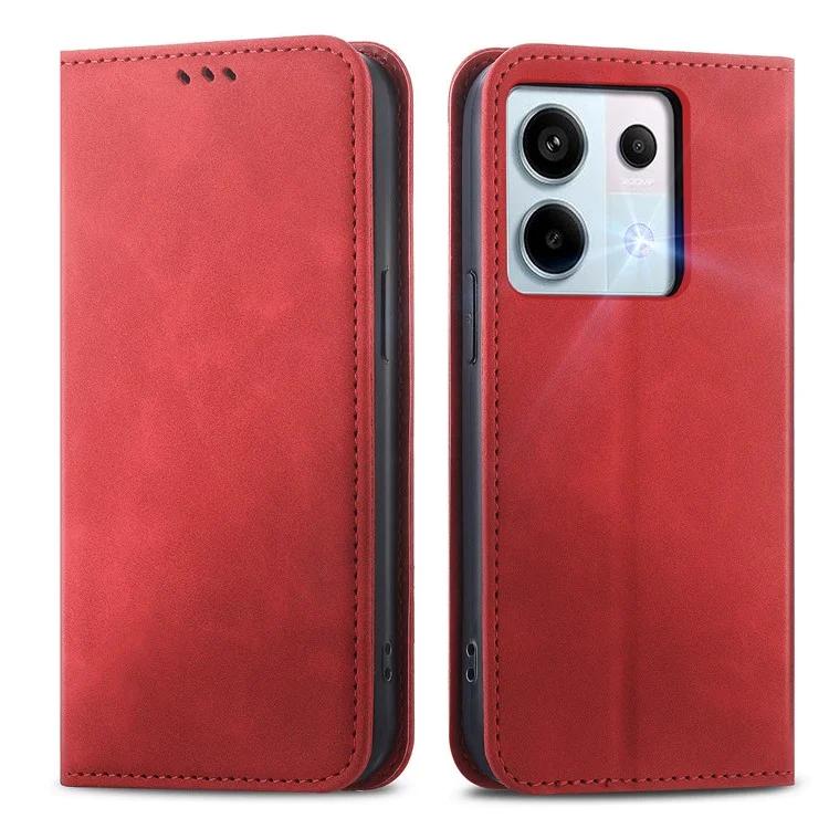 

For Xiaomi Redmi Note 13 Pro 5G / Poco X6 5G Case PU Leather Skin-touch Wallet Phone Cover