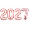 2027 Number Foil Balloons 16/32 Inch Multicolor Floatable Decor for New Year Christmas Graduation Party