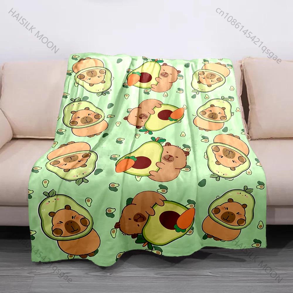 17 Styles Capybara Cartoon Print Blanket Soft Fluffy Throw Blanket Kids Adult Sofa Bed Travel Blanket Cover Throw Wonderful Gift