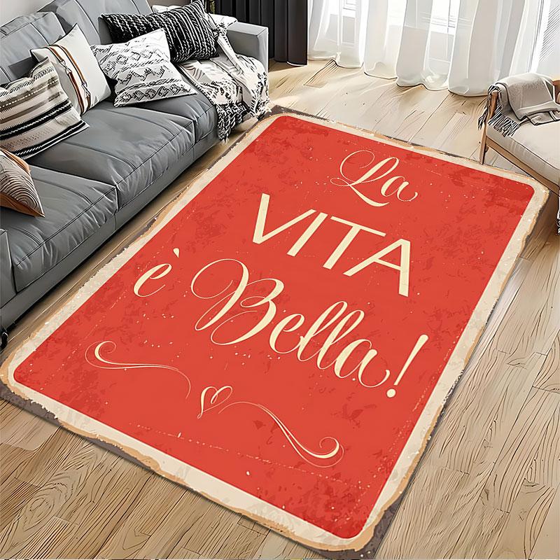 La Vita è Bella Red Carpet suitable as a non-slip mat for the living room or bedroom sofa