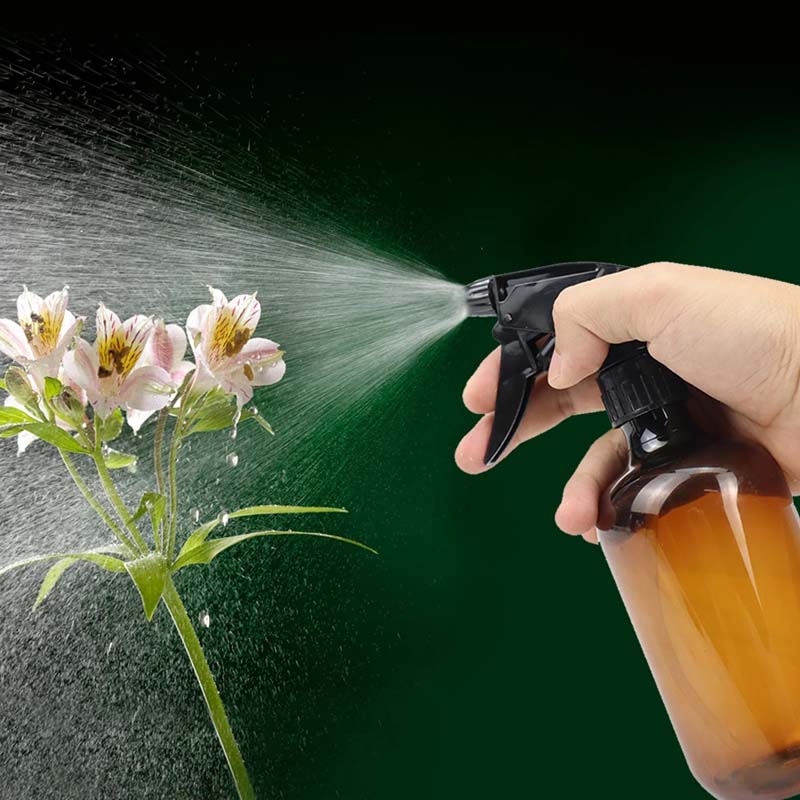 500ML Square Gun Spray Bottle PET Plastic Disinfection Water Bottle Alcohol Watering Bottle Gardening Supplies Brown/Green