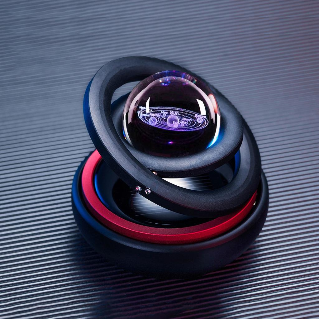Car Perfume Pendant Galaxy Design Long Lasting Fragrance Solar Energy Rotating Car Aromatherapy Diff