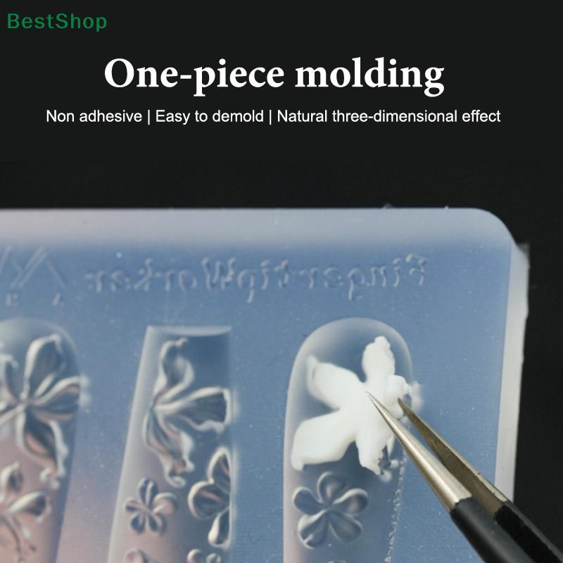 3D Silicone Nail Mold Relief Vase Design DIY Nail Art Decoration Transparent Manicure Template