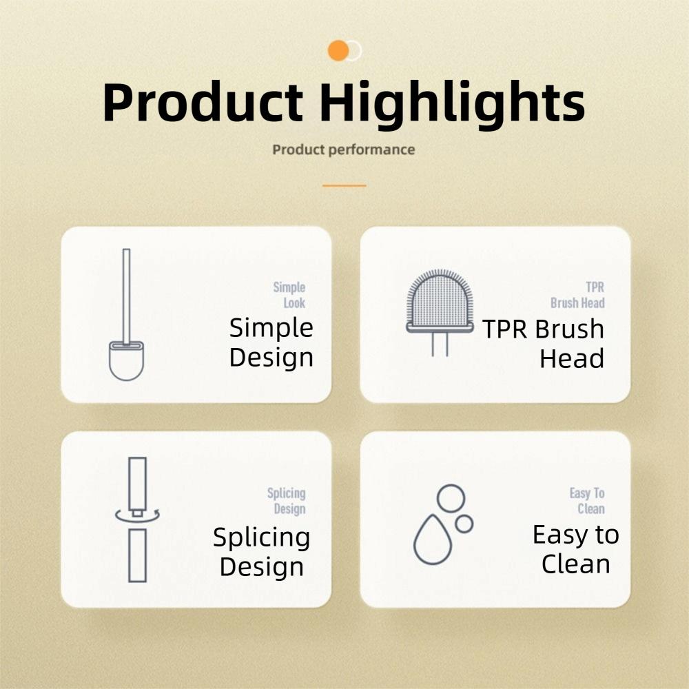 Long Handle Silicone Cleaning Brush Wall Mounted Bathroom Artifact WC Cleaning