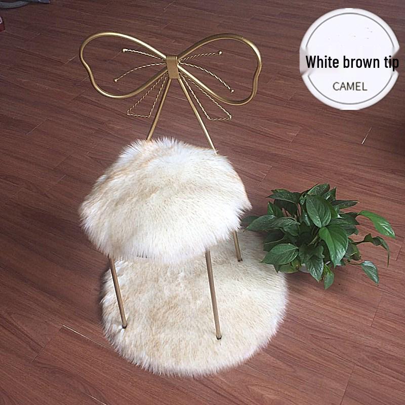 Plush Faux Sheepskin Butterfly Chair & Bar Stool Cushion with Long Hair