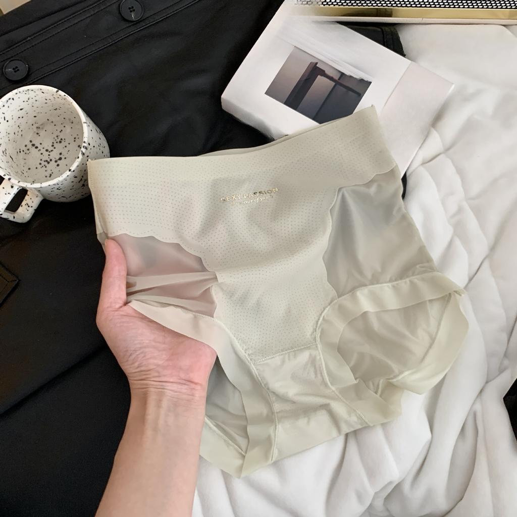 Women's Spring and Summer Ice Silk Fast Dry Belly Extension Crotch High Waist Underwear