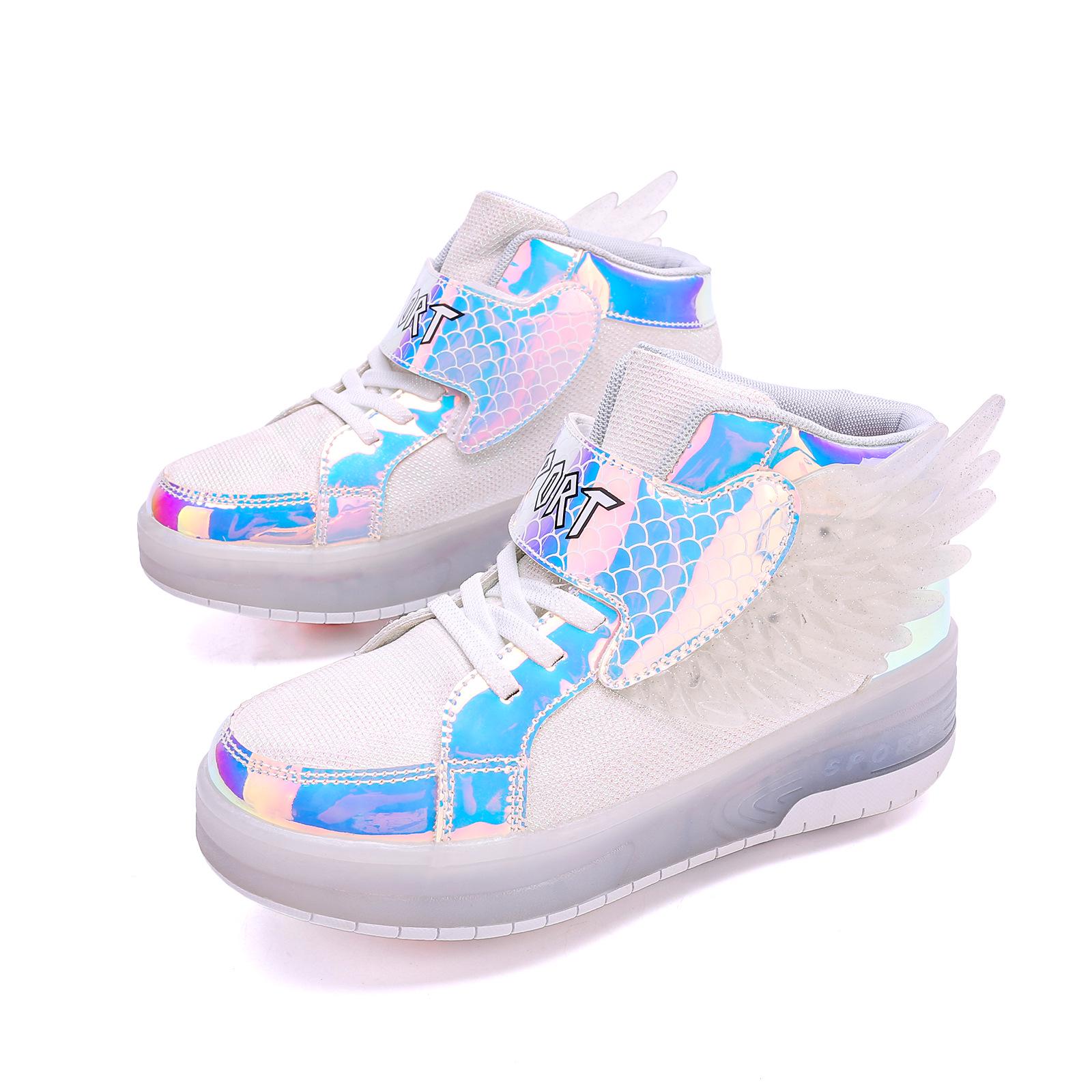 Children s Double-Wheel Retractable Luminous Roller Shoes 39