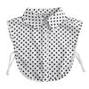 Brown/Polka Dots Shirt Detachable Collor for Mens and Women Lapel Stand Button Fake Collar Female Casual Sweater False Collar