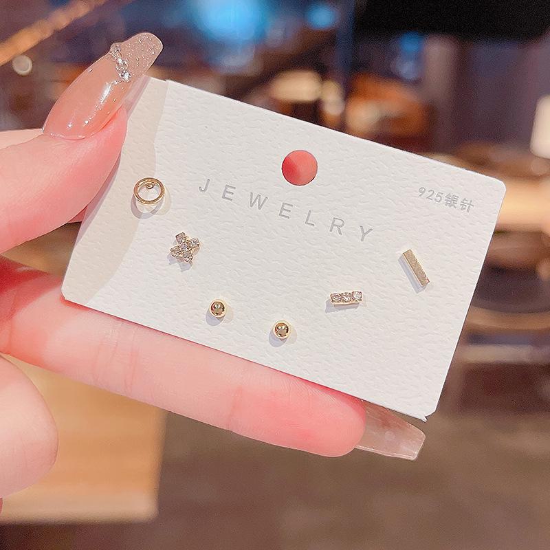 

Geometric Design S925 Silver Earrings Set for Women - Elegant, Trendy, and Weekly Style. E4250 золотой