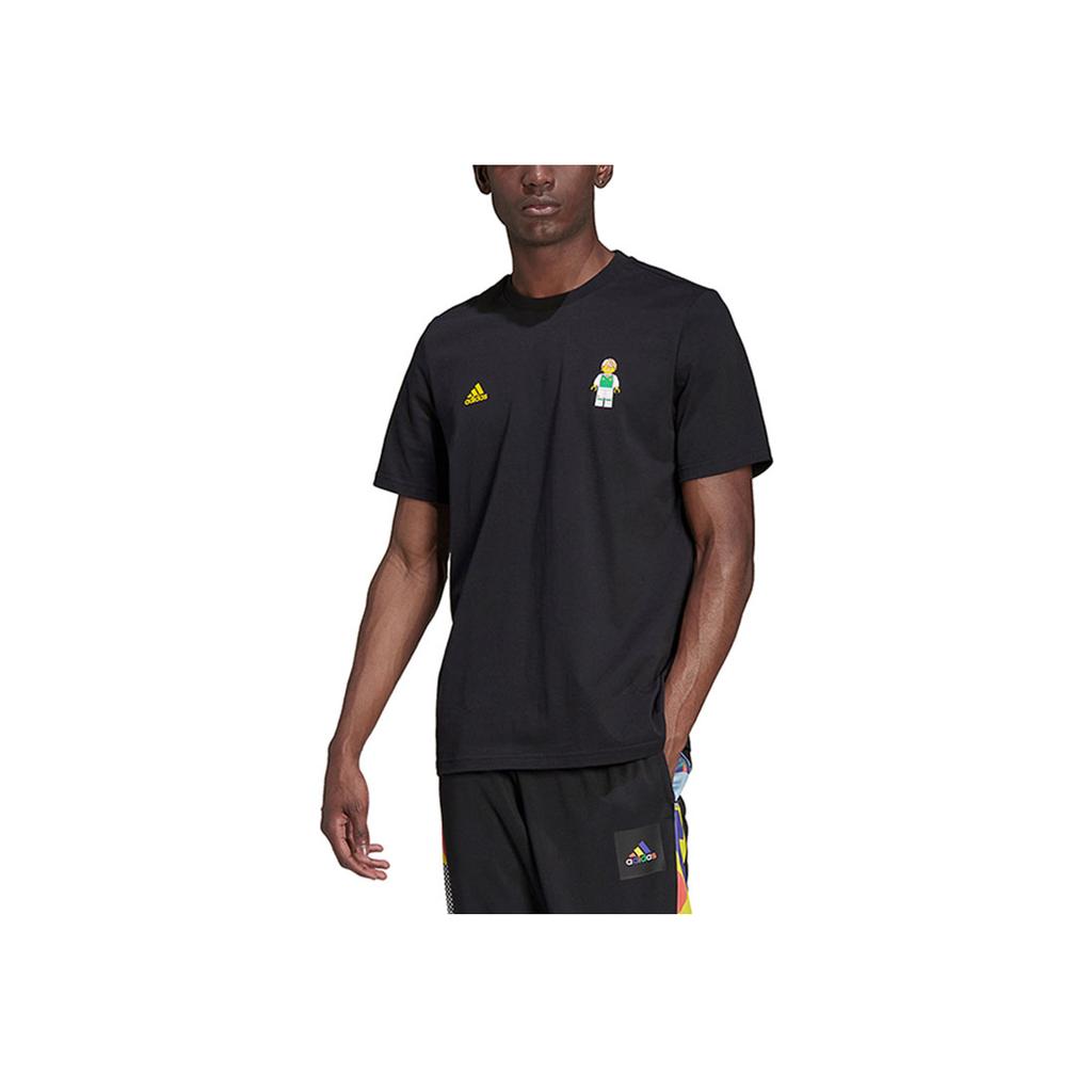 Adidas Printed Logo Crew Neck Short Sleeve T-Shirt Men Tops Black HG1400
