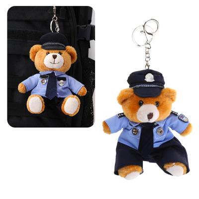 Stylish Keychain Pendant Cartoon Police Bear Dolls Bag Pendants Bag Charm Backpack Pendant Gift for Law Enforcement Fans