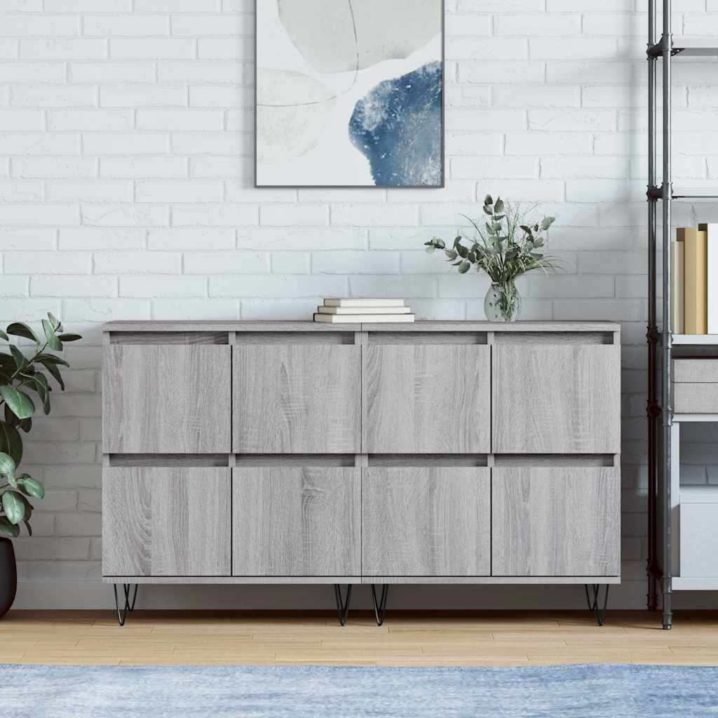 Sideboards 2 pcs Grey Sonoma Particleboard