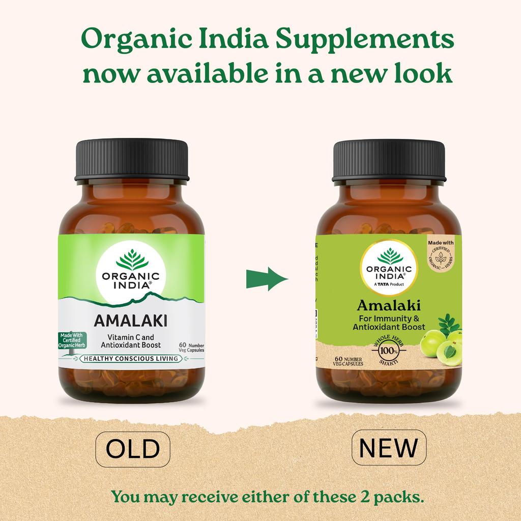 A TATA Product - Organic India Amalaki - 60 Veg Capsules, Natural Vitamin C & Antioxidants, Boosts Immune Response, Detoxify & Rejuvenate Digesti