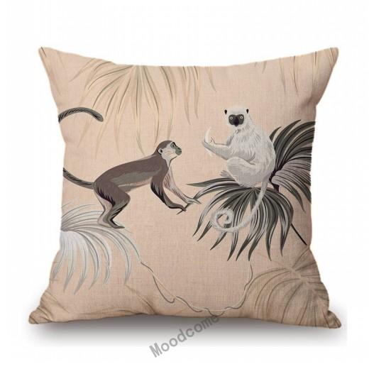 Morandi Color Jungle Flower Tropical Plant Leaf Garden Pattern Home Decorative Sofa Throw Pillow Case Cotton Linen Cushion Cover