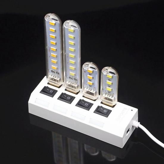 Mini Potable USB 5V 3 DC Cabinet 8LEDs Closet Night Light Table Reading Lamp