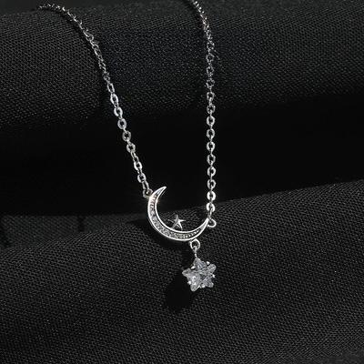 Star Moon Necklace Female Niche Design Premium Simple Clavicle Chain Gift for Girlfriend