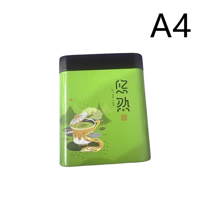 Mini Square Tinplate Storage Box Sealed Tea Caddy Small Coffee Jar Tea Leaves Container Cans Small Spices Storage Boxes