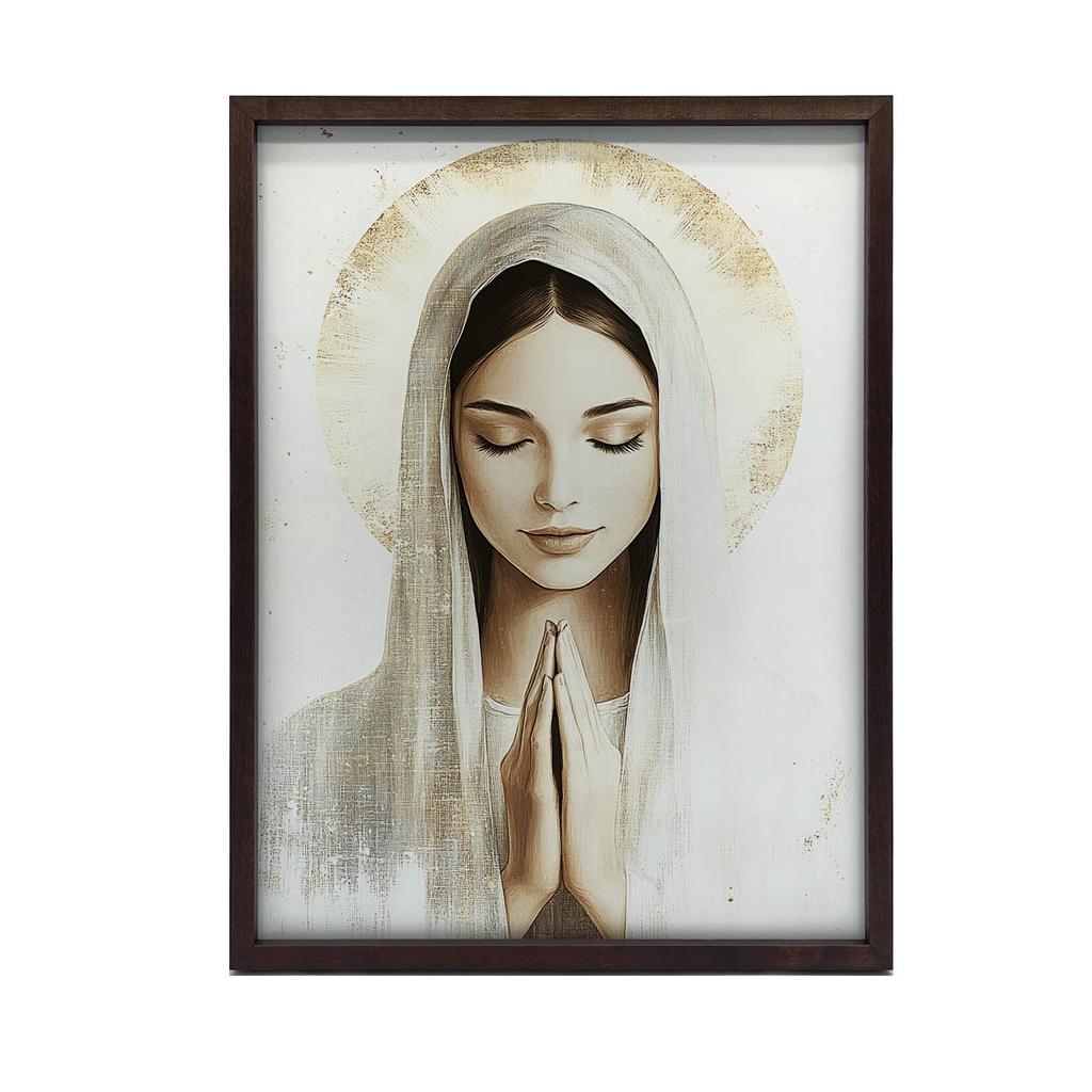Matka Boża W Modlitwie Matka Boża W Modlitwie, 70X100 Cm, Rama Aluminiowa Czarna, Papier Matowy 230 Gsm