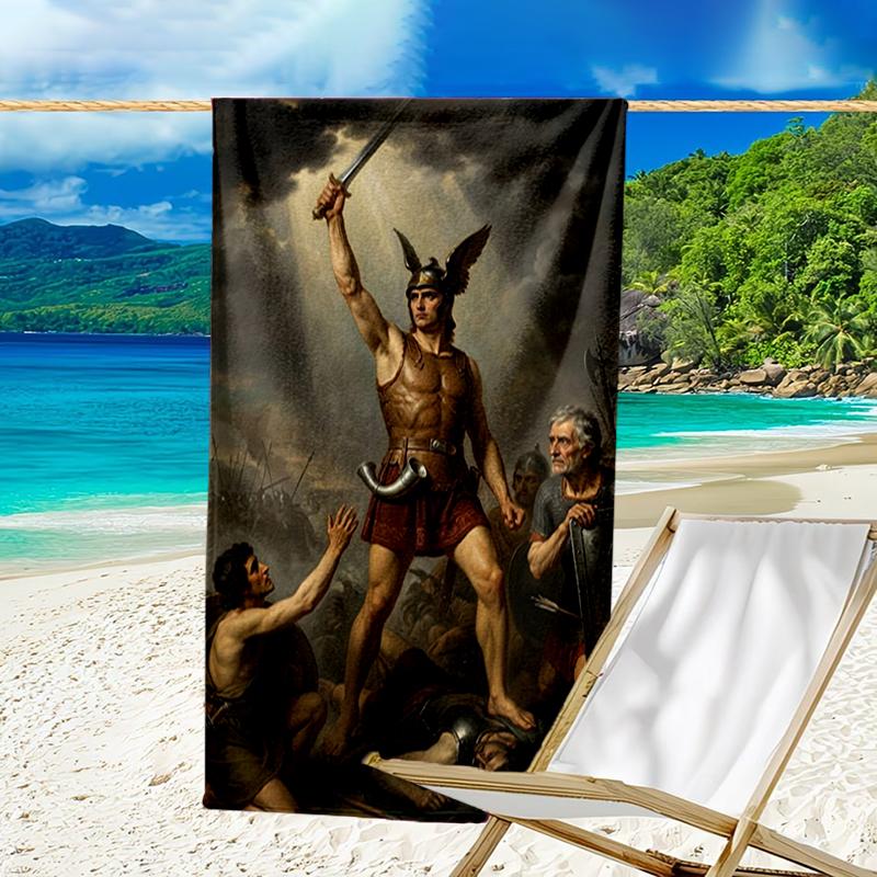 Ultra-Soft Beach Towel with Heroes of Gaul Theme,Ideal for Pool - Camping, Diving - Perfect Travel Essential, Vibrant Beach Towel.