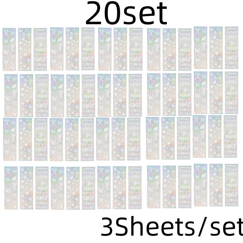 3 Sheets Butterfly Moon Star Stickers PET Transparent Decorative Stickers For Craft Album Journal Scrapbooking