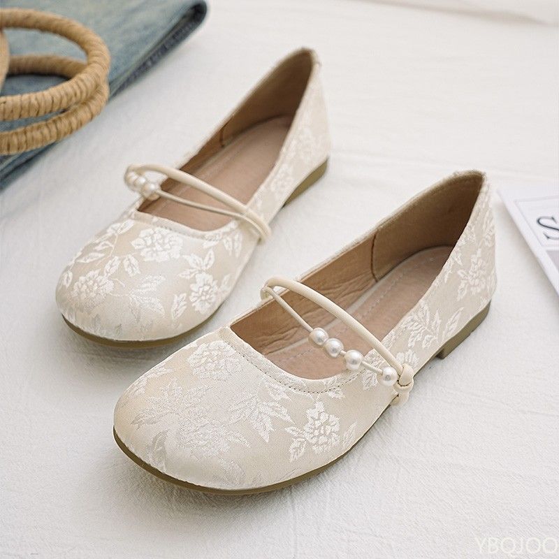 Fashion Spring Summer Style Gentle Beautiful Shallow Mouth Single Shoe for Women Simple Comfortable Versatile Flat Sole Single Shoe