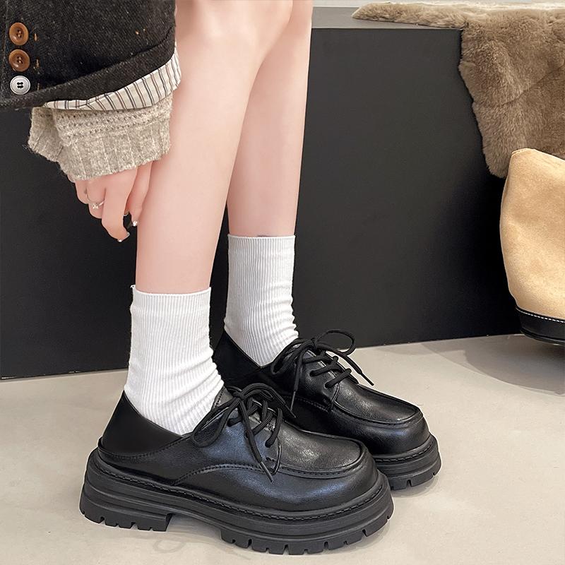 Motesko Damesko Sneakers Plattform Roser Tykk Såle 2025 Rund Tå Vår Snøring Retro Sko Damesneakers Sommer 2025 Damesko