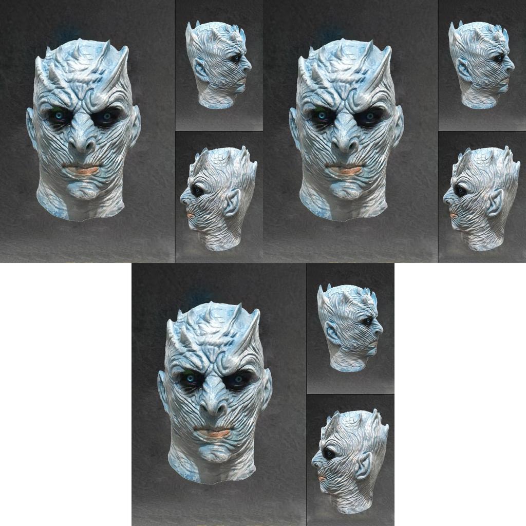 Atemberaubende Game of Thrones Weiße-Wanderer-Latexmaske für Kostümpartys des Nachtkönigs