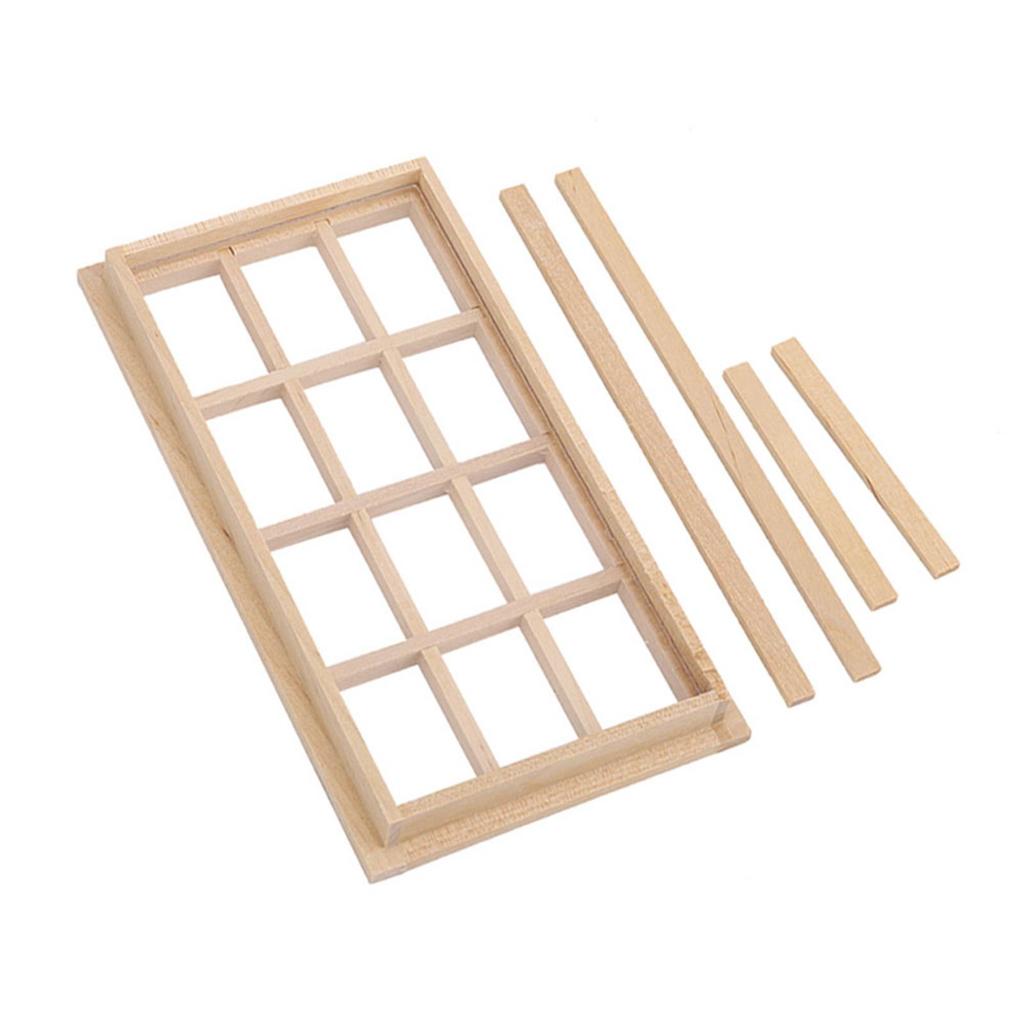 Simulation Window for , 112 Furniture ature Model Wooden 12 Pane Blank Window Accessories Accessories