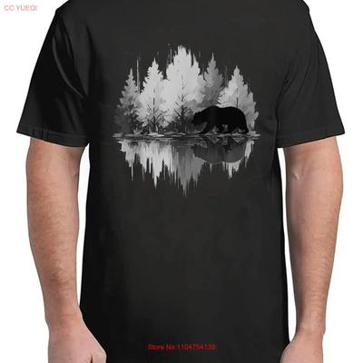 Wildlife Abstract Nature Animal Bear Reflection Forest Trees Adult S 4XL T Shirt Vintage Washed Designer Clothes Versatile